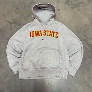 Vintage Nike Iowa State Nike Center swoosh Gray hoodie college sweatshirt medium